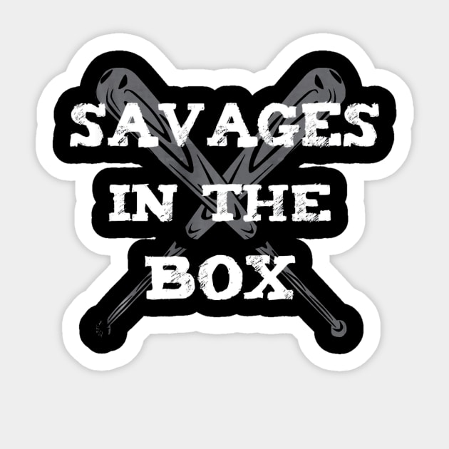 New York Baseball Savages in the Box Baseball and Bat Sticker by mlleradrian